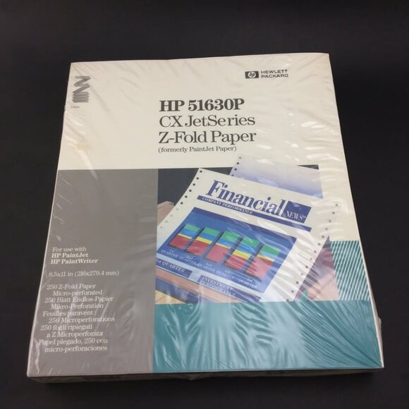 HP 51630P CX JetSeries Z-Fold Paper Package Sealed Hewlett Packard PaintJet - Picture 1 of 5